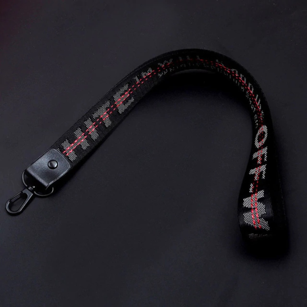 Off-White Lanyard Black Keychain Long Neck Strap